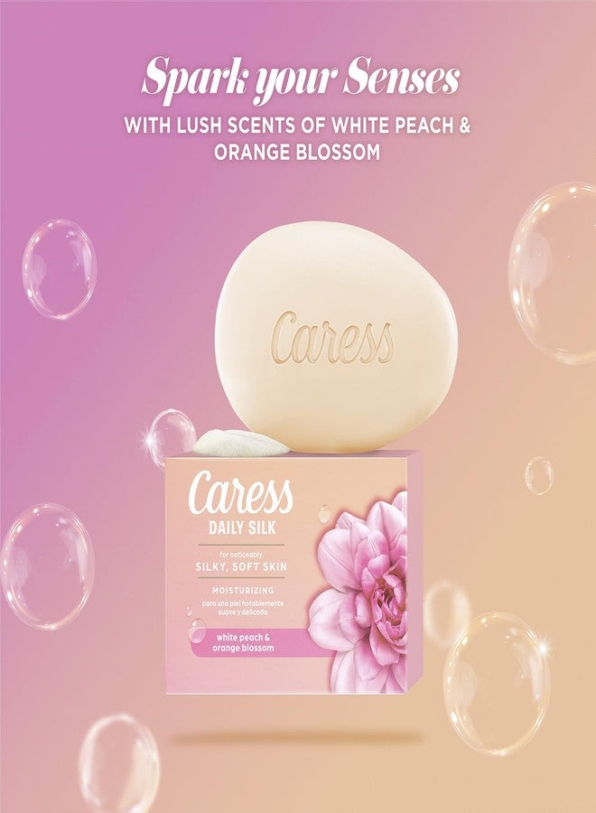 Caress Body Wash 2-Pack + Bar Soap, Daily Silk Bundle – Bath & Shower Essentials for Silky Soft Skin, White Peach & Orange Blossom - Image 5